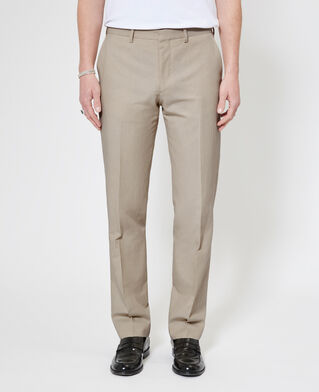 The Kooples HOMME LIGHT BEIGE pantalon de costume en coton lin beige