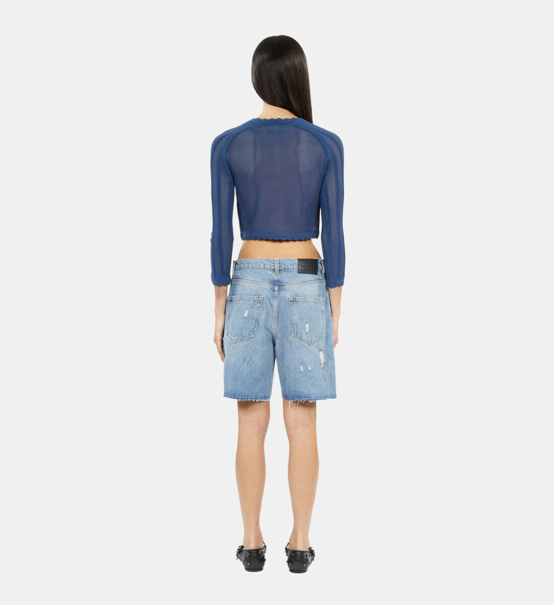 Women's denim bermuda shorts sale best sale