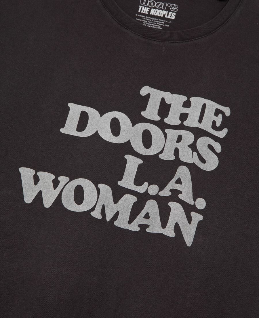 The Kooples UNISEX BLACK WASHED the doors x the kooples gemischtes t-shirt schwarz