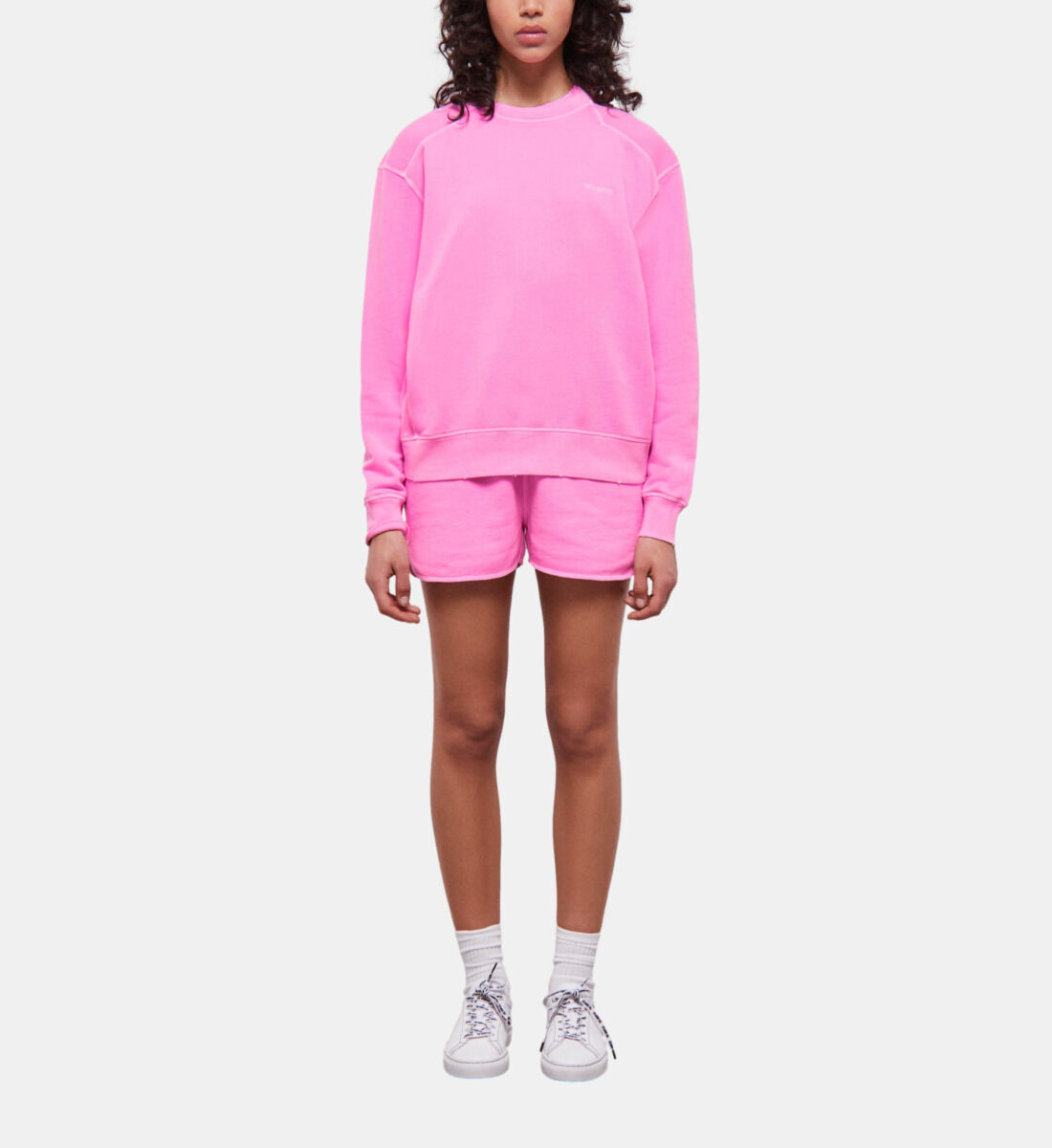 Fluorescent pink sweatshirt top