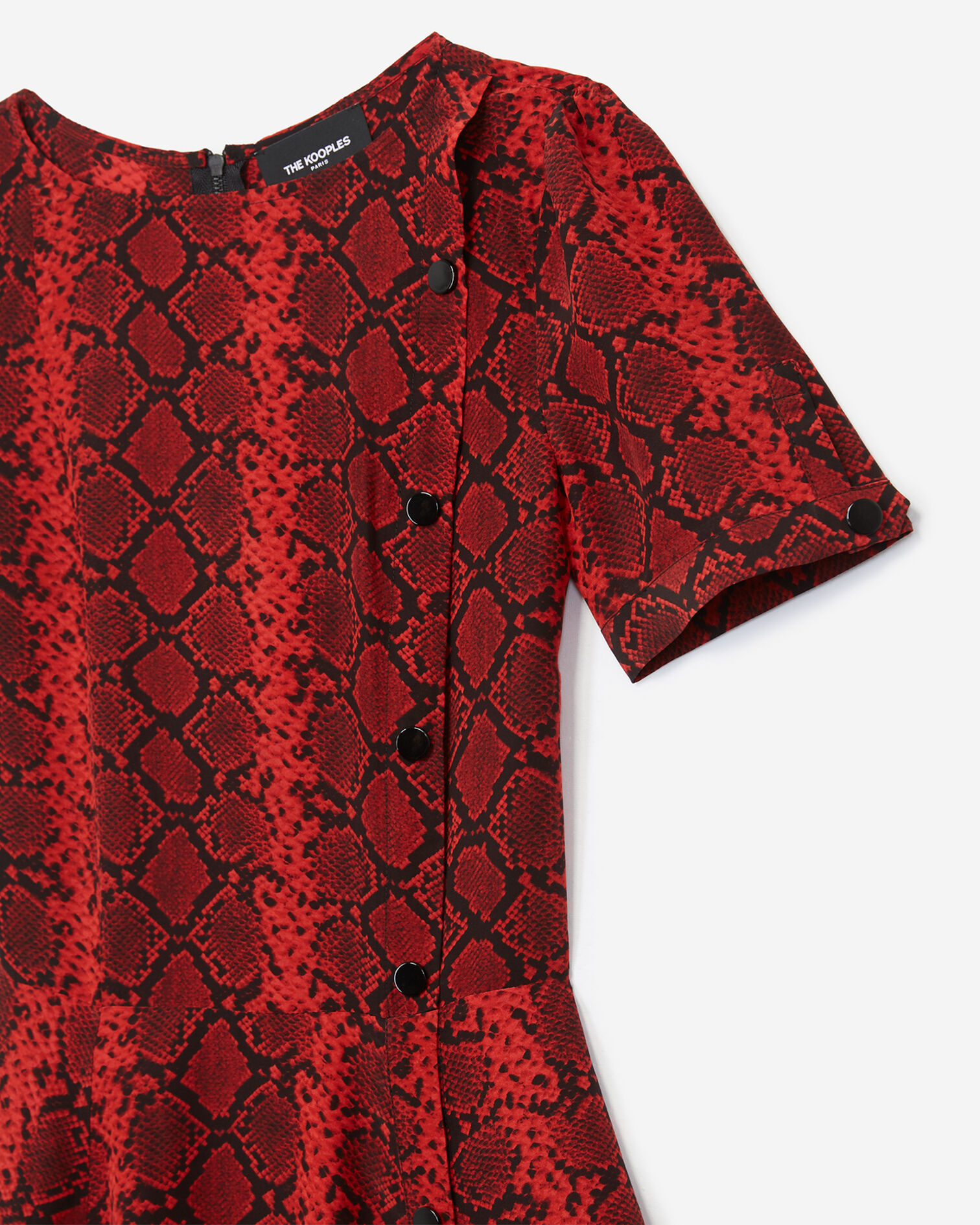 Kurzes Kleid mit rotem Schlangenprint, RED, hi-res image number null