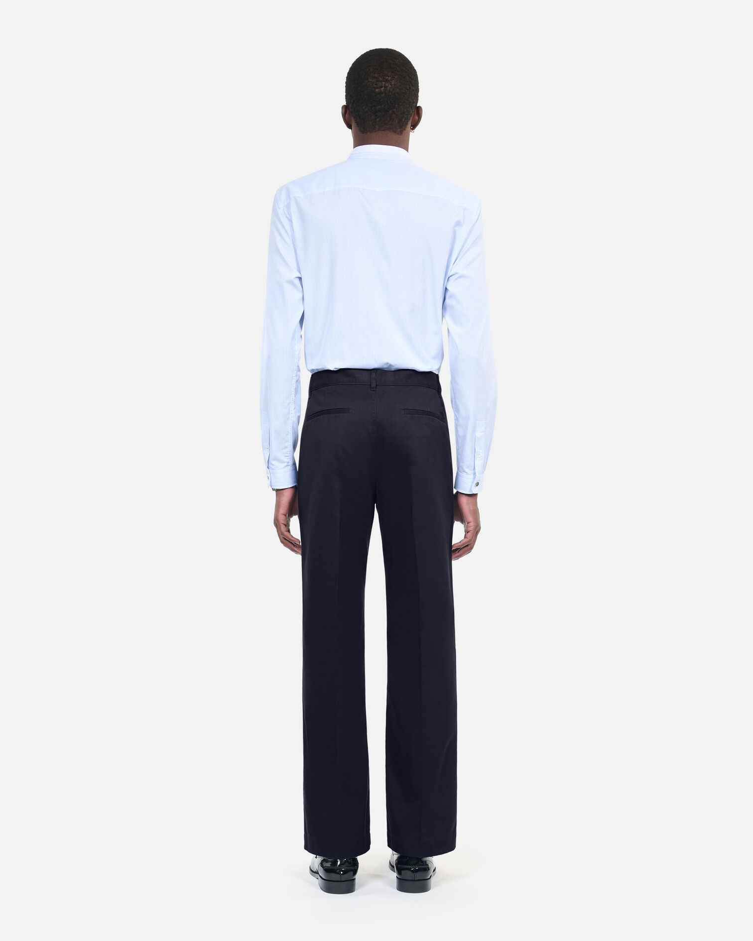 Pantalon large en coton bleu marine, DARK NAVY, hi-res image number null