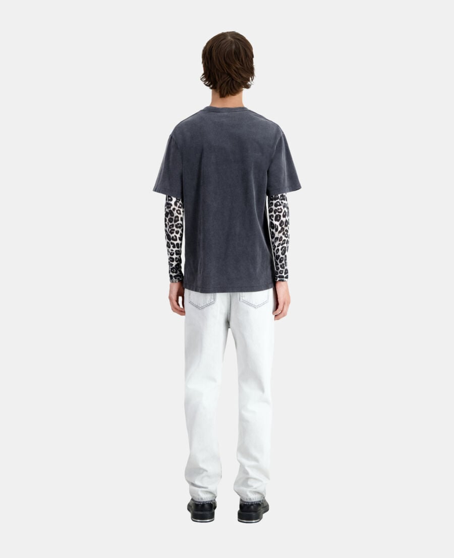 The Kooples HOMME BLACK WASHED t-shirt homme noir avec sérigraphie barking dog