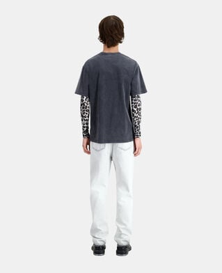 The Kooples HOMME BLACK WASHED t-shirt homme noir avec sérigraphie barking dog