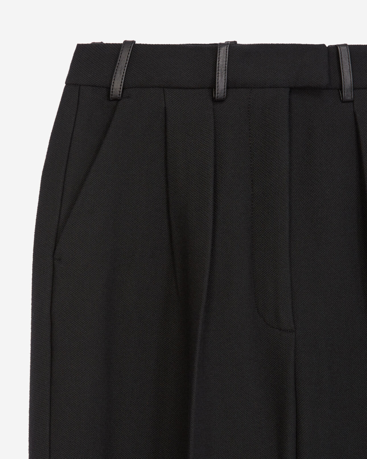 The Kooples FEMME BLACK pantalon ample noir coton à pinces