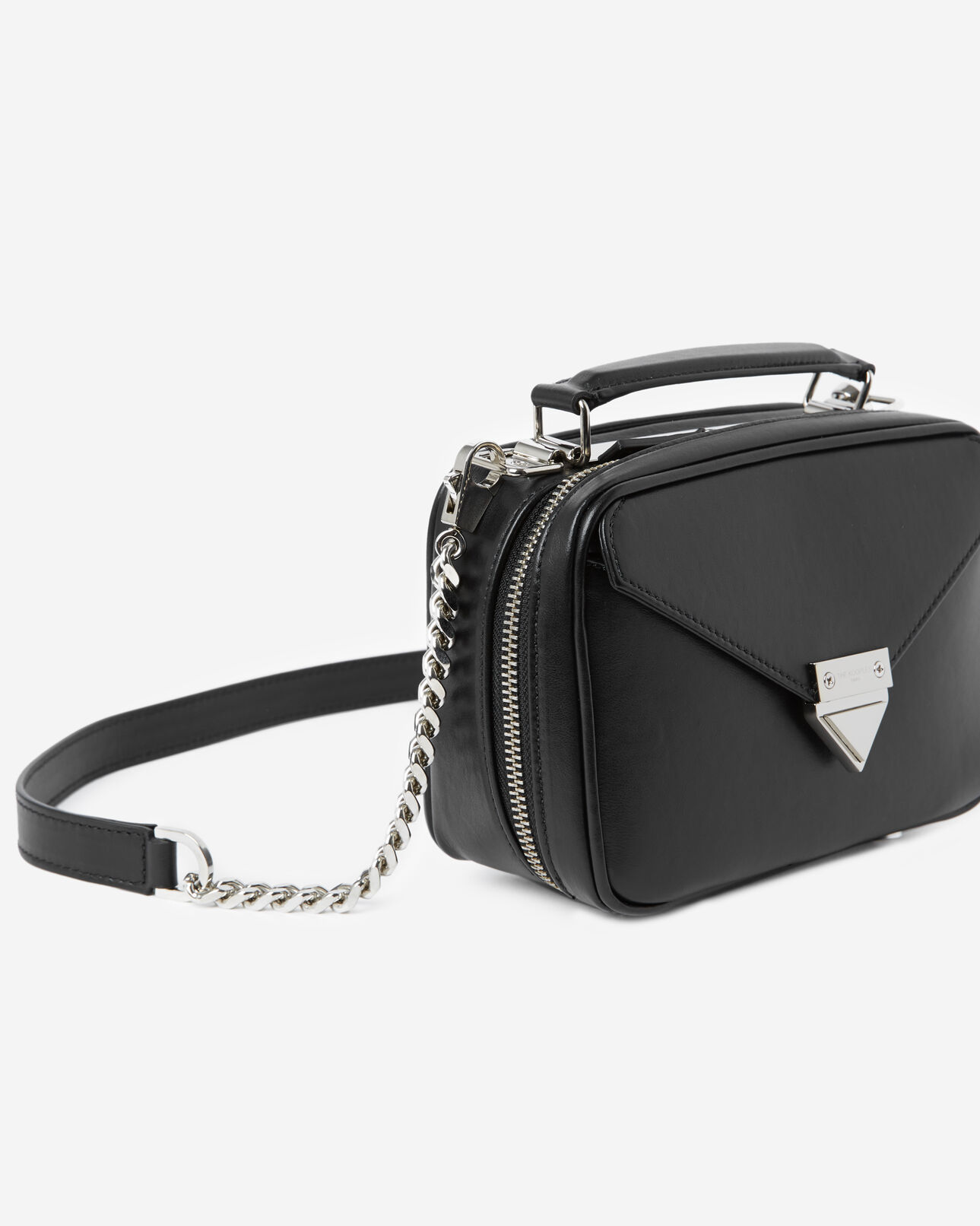 The Kooples WOMEN BLACK mini black barbara bag in smooth leather