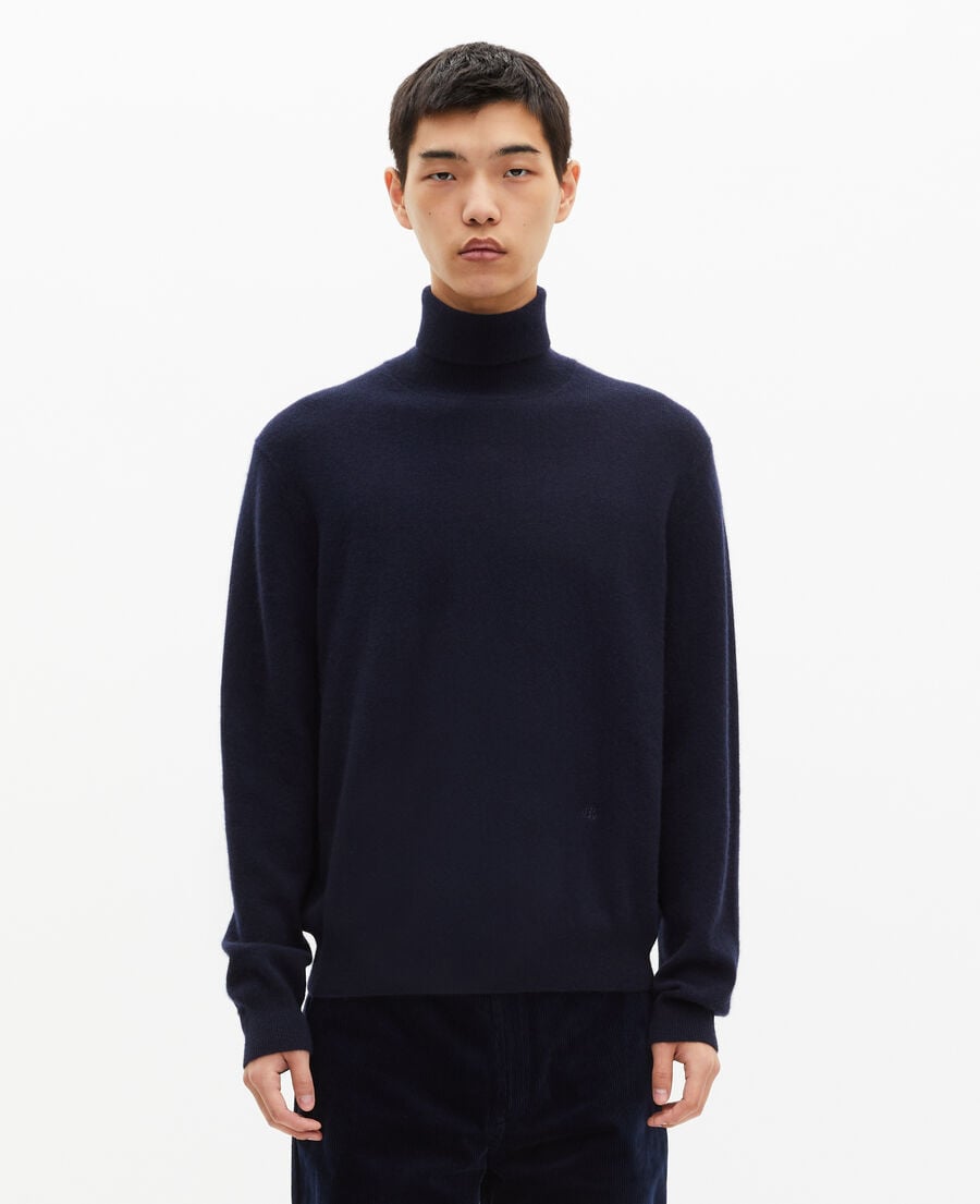 The Kooples HOMME NAVY pull col roulé en cachemire marine