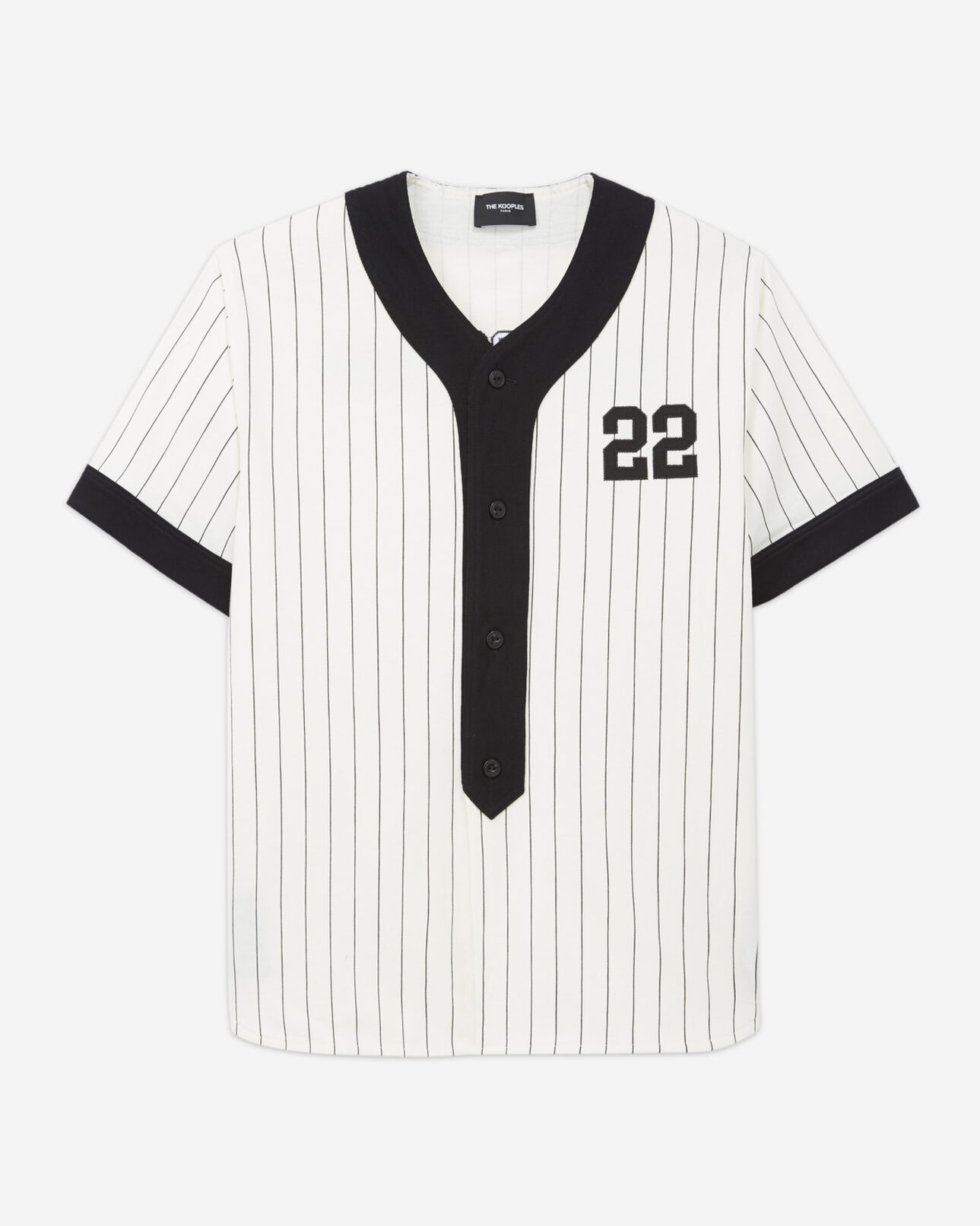 The Kooples MEN ECRU striped baseball t-shirt