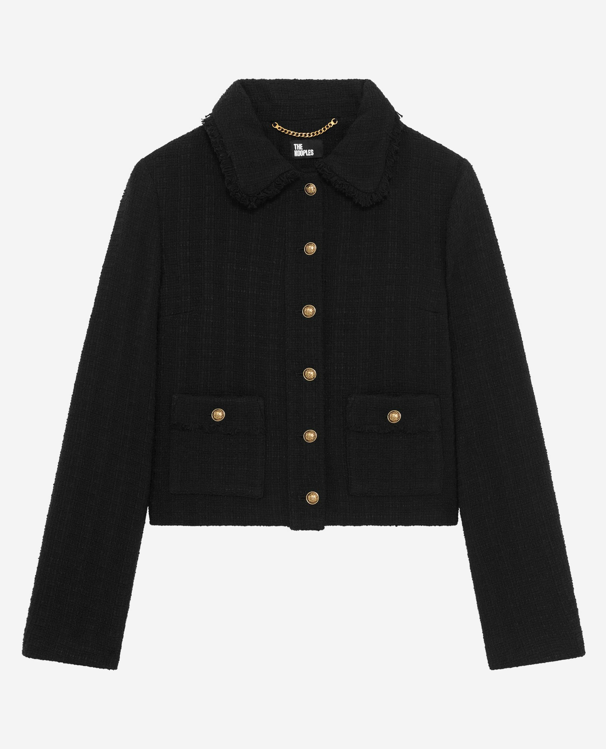 Veste en tweed noire, BLACK, hi-res image number null