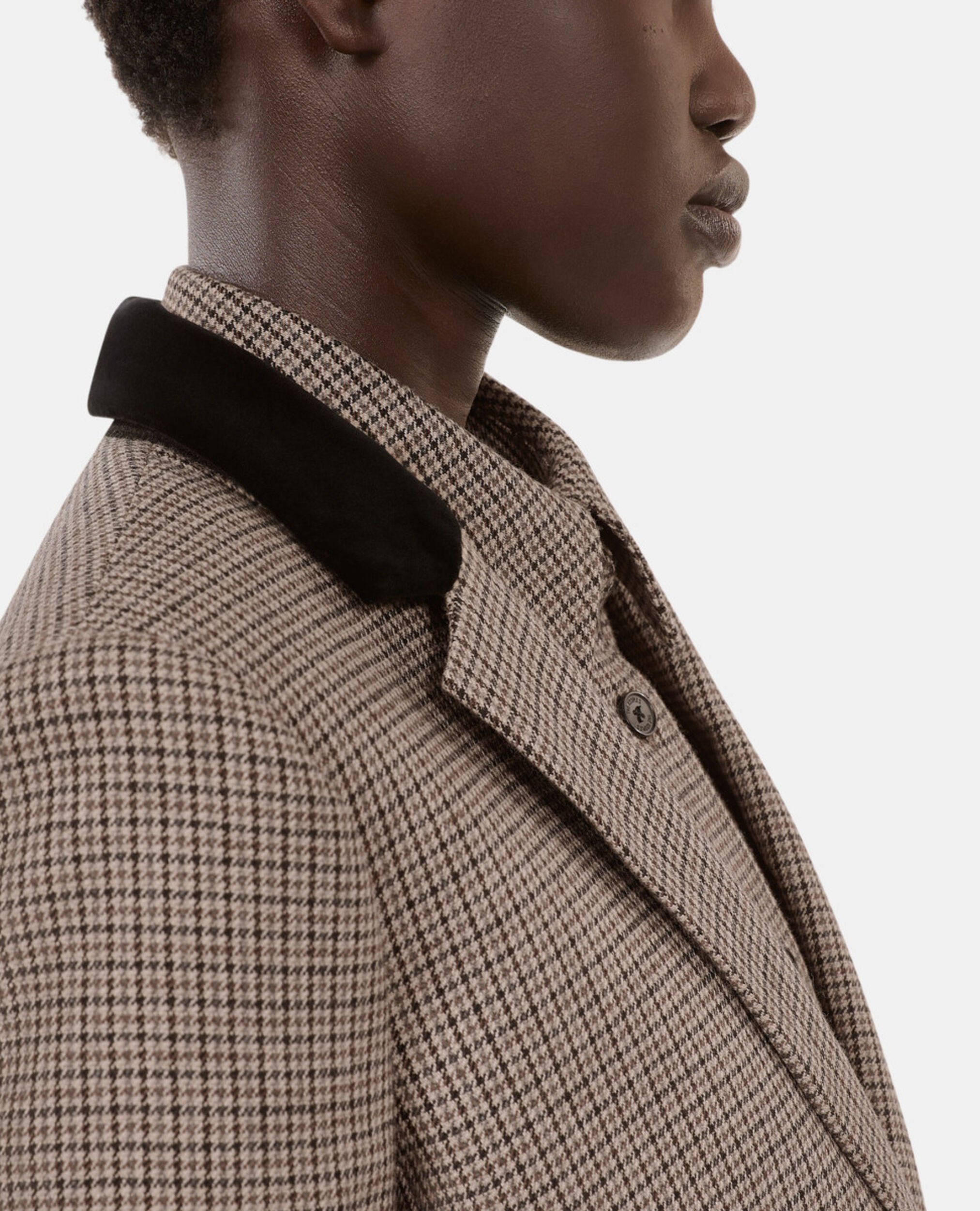 Beige houndstooth suit jacket, BEIGE-BROWN, hi-res image number null