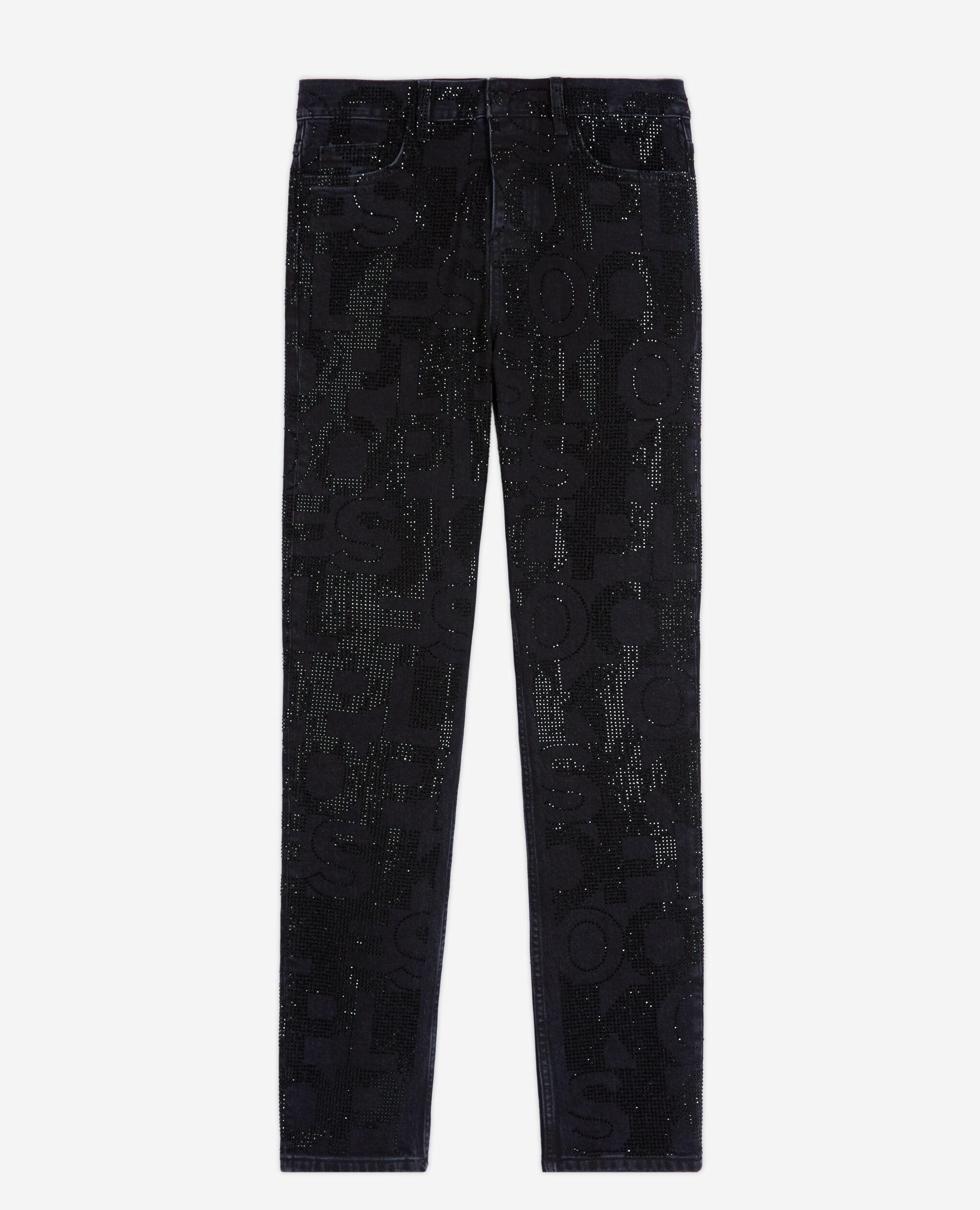 Black jeans with rhinestones discount
