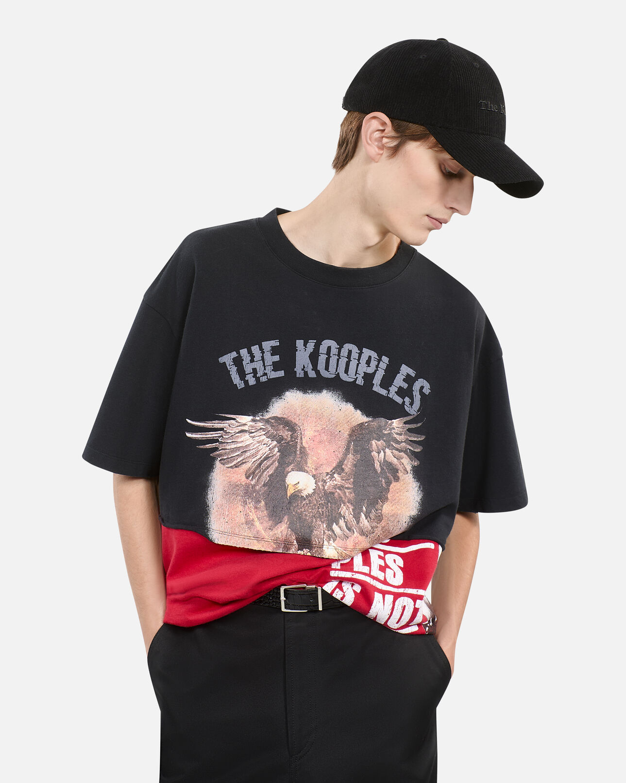 The Kooples HOMBRE BLACK WASHED camiseta serigrafiada negra