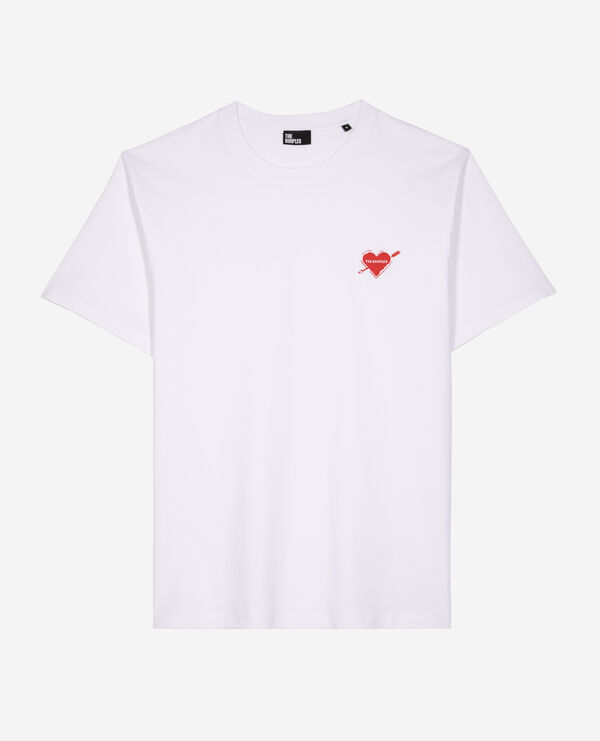 The Kooples HOMME WHITE t-shirt avec flocage cœur blanc