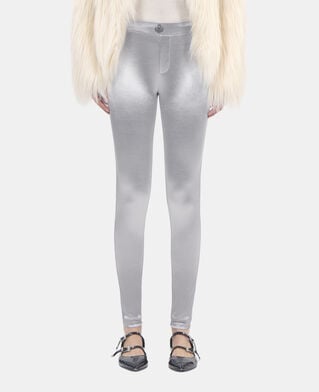 The Kooples F SILVER silver satin leggings