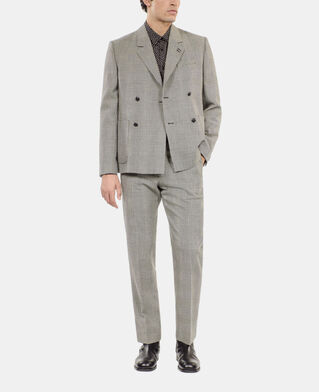The Kooples HOMME BLACK WHITE pantalon de costume en laine pied de poule noir et blanc