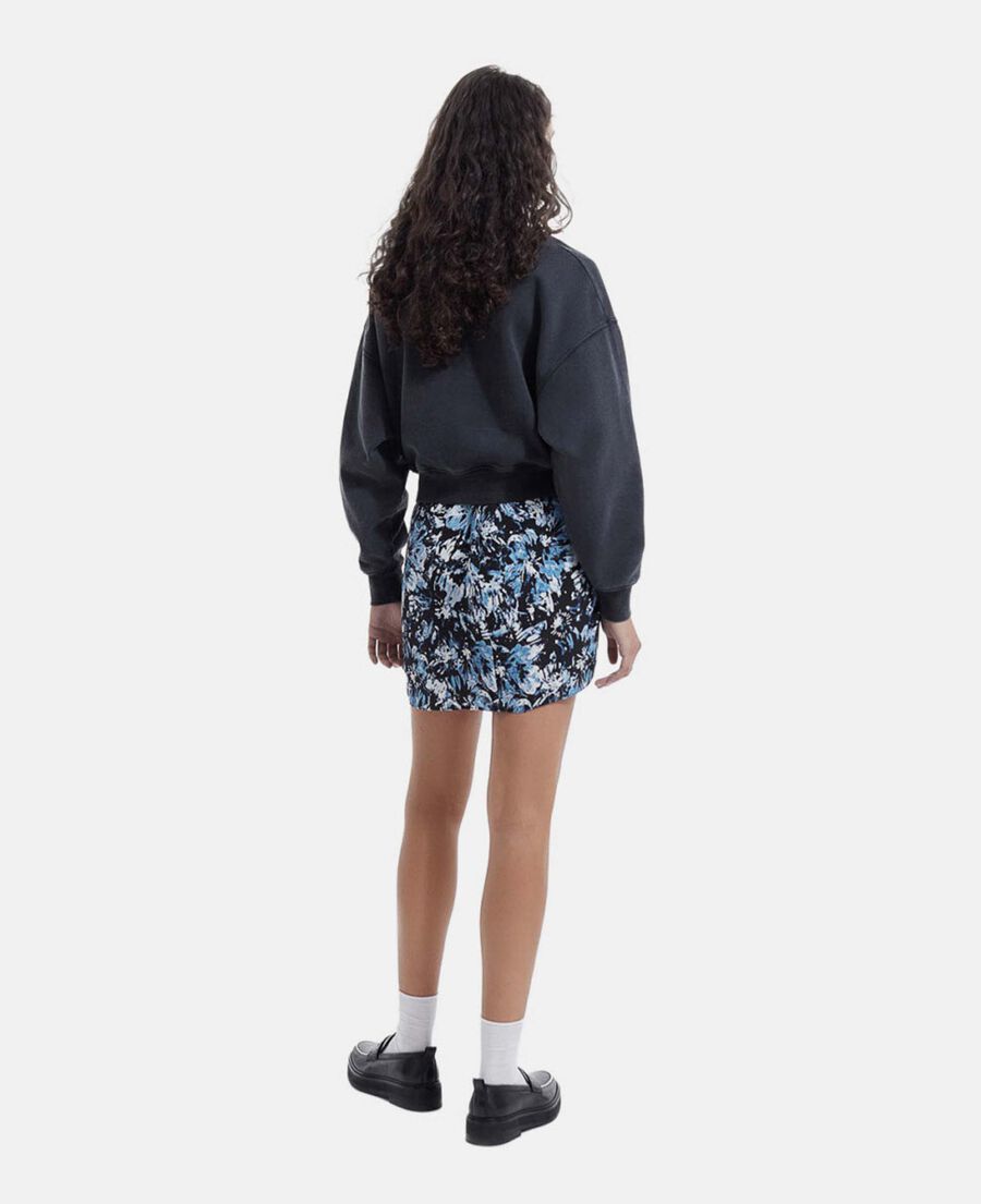 The Kooples FEMME BLUE WHITE jupe courte portefeuille soie imprimée