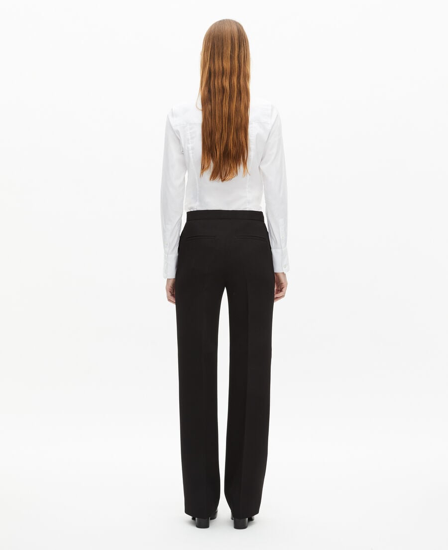 The Kooples F BLACK black straight-cut crepe tailored pants