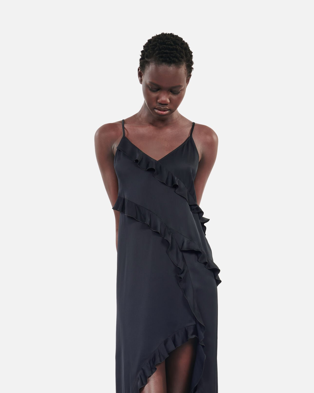 The Kooples WOMEN BLACK black long slipdress