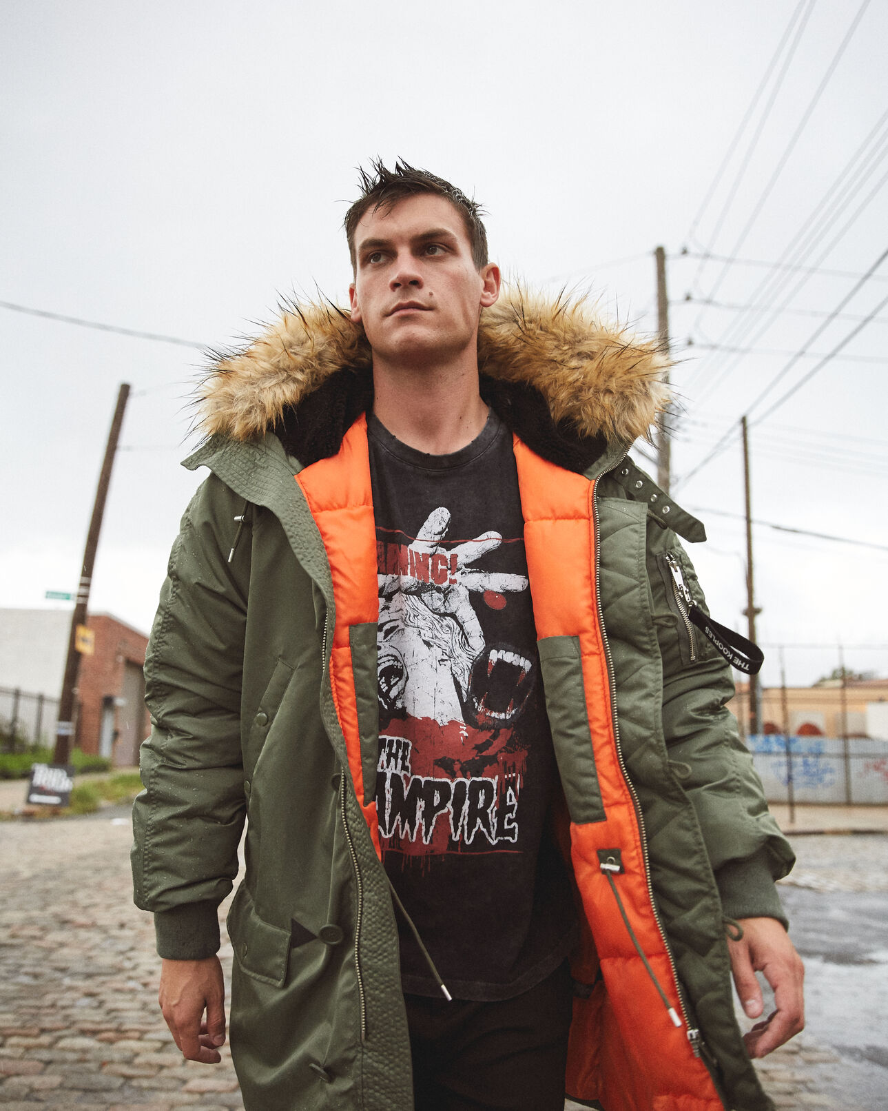 The Kooples HOMME KAKI parka longue kaki