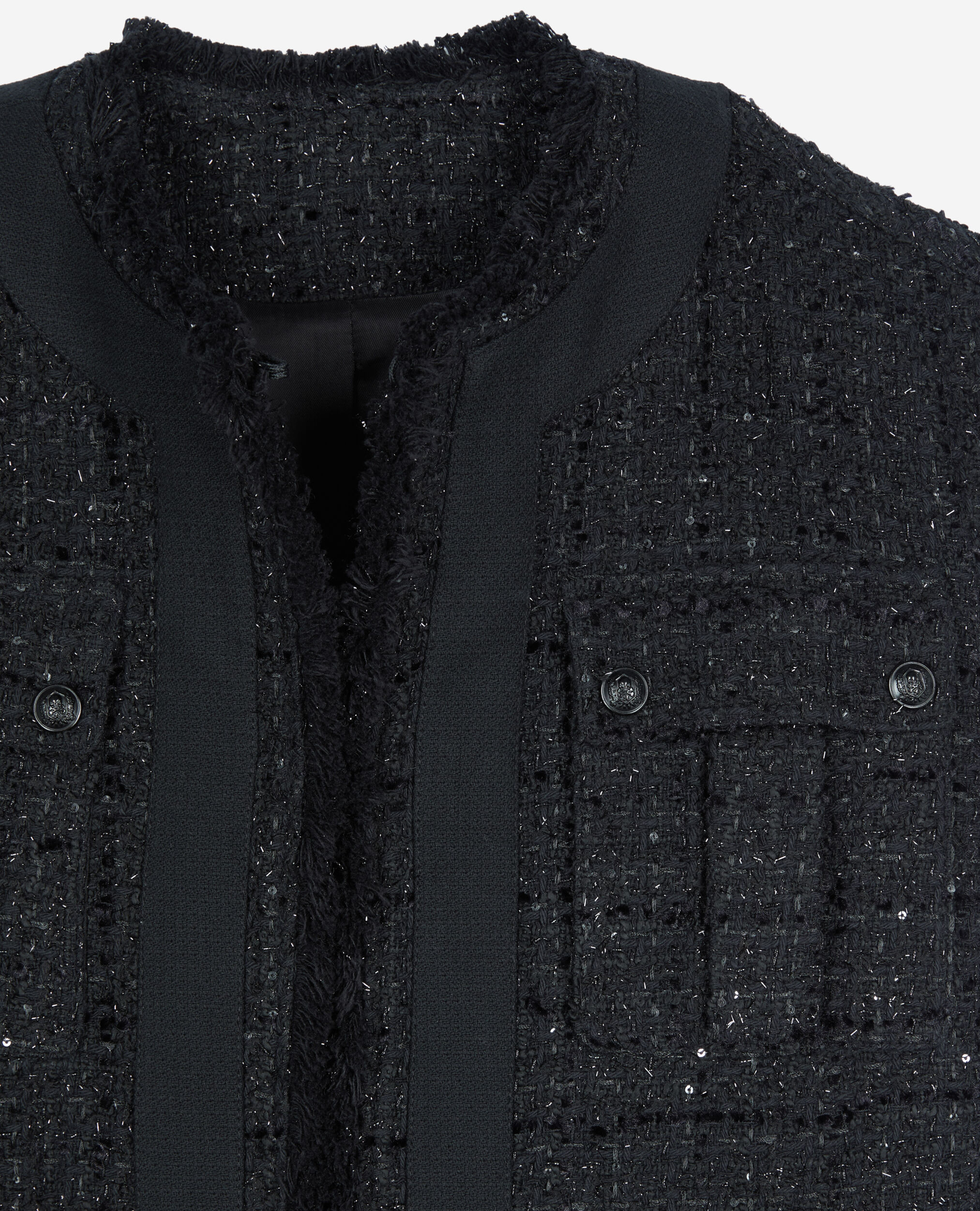 Sleeveless tweed jacket on sale
