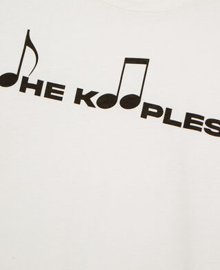 The Kooples MEN ECRU white screen printed long sleeved t-shirt