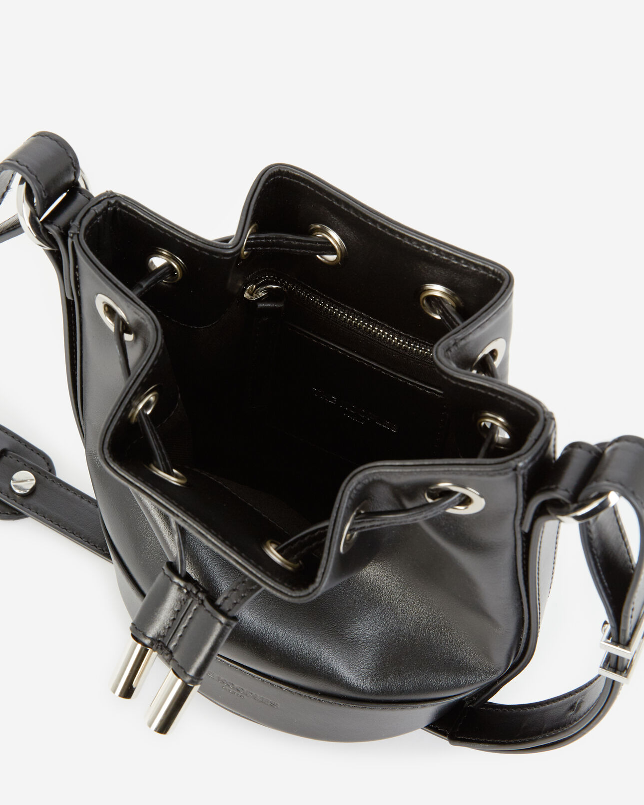 The Kooples WOMEN BLACK small tina bag in smooth black leather