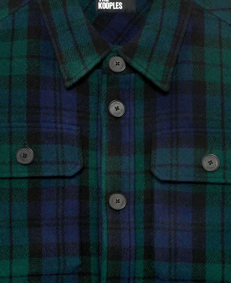 The Kooples HERREN GREEN / BLACK dunkelgrünes tartan-überhemd