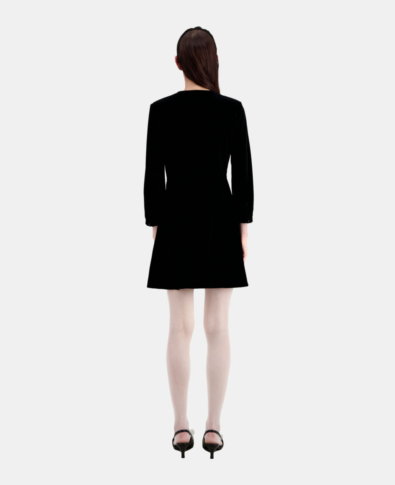 The Kooples MUJER BLACK vestido corto negro terciopelo