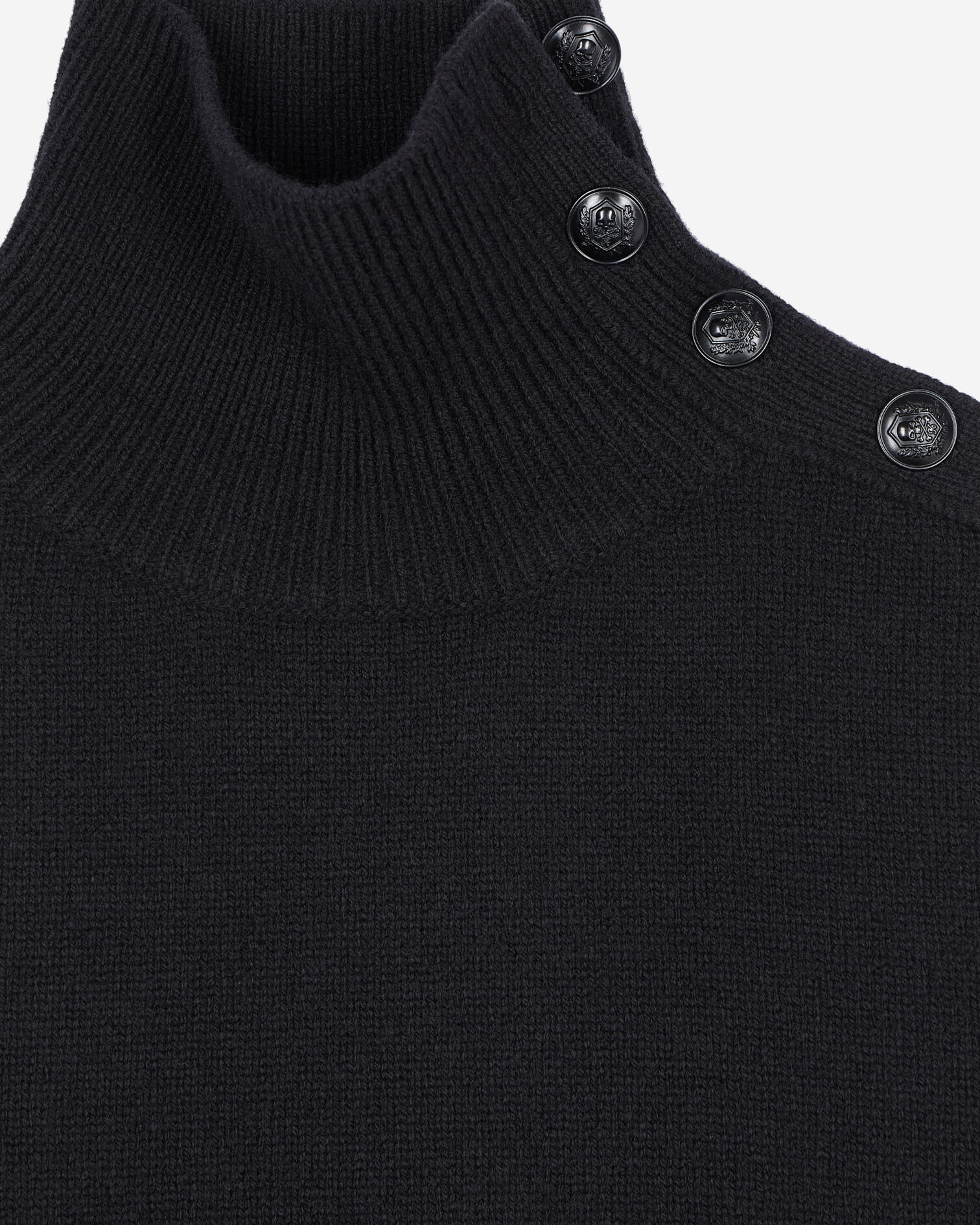 Pull en laine noire, BLACK, hi-res image number null