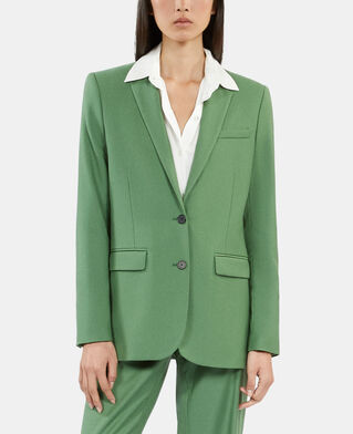 The Kooples WOMEN LIGHT KAKI green wool suit jacket