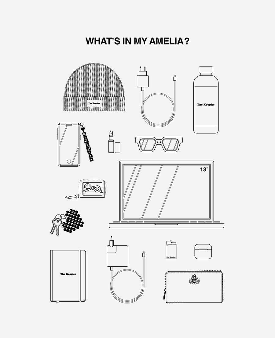 The Kooples FEMME BLACK sac amelia xl en cuir craquelé noir