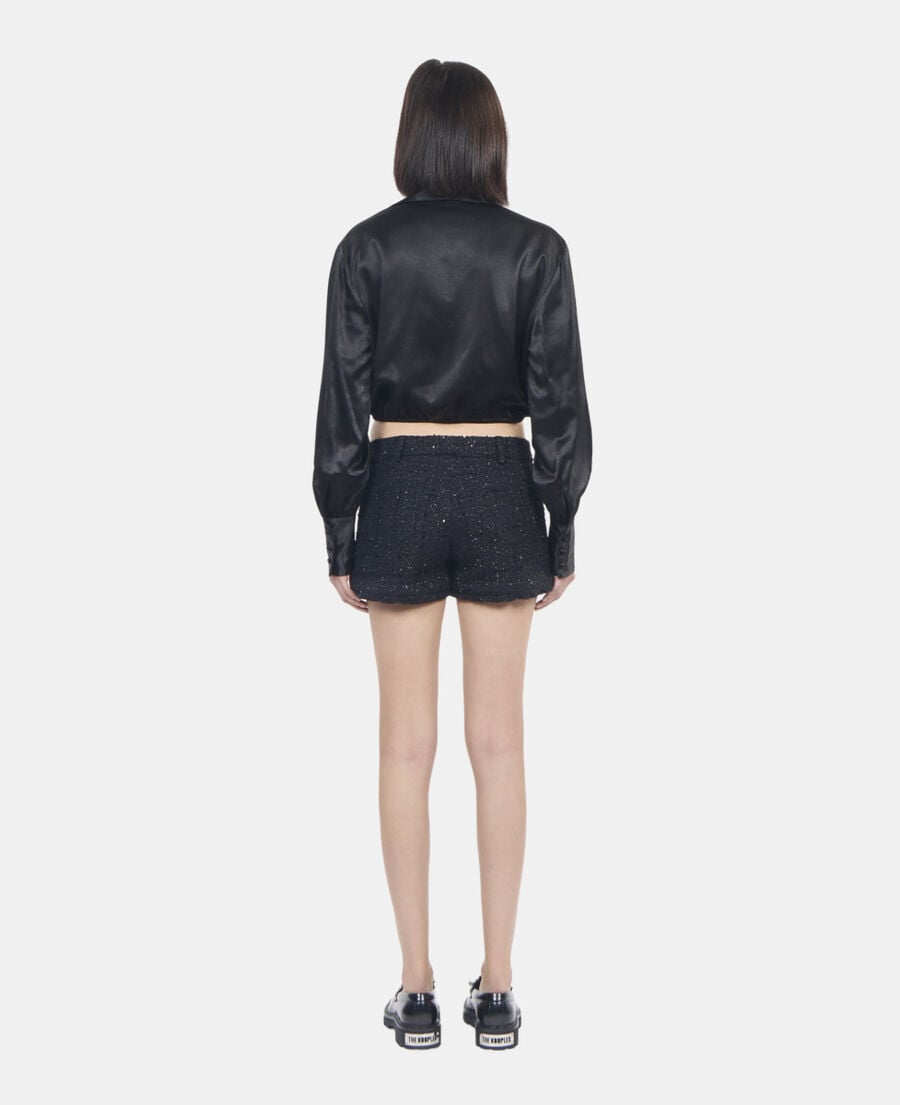 The Kooples DAMEN BLACK schwarzes top mit schleife