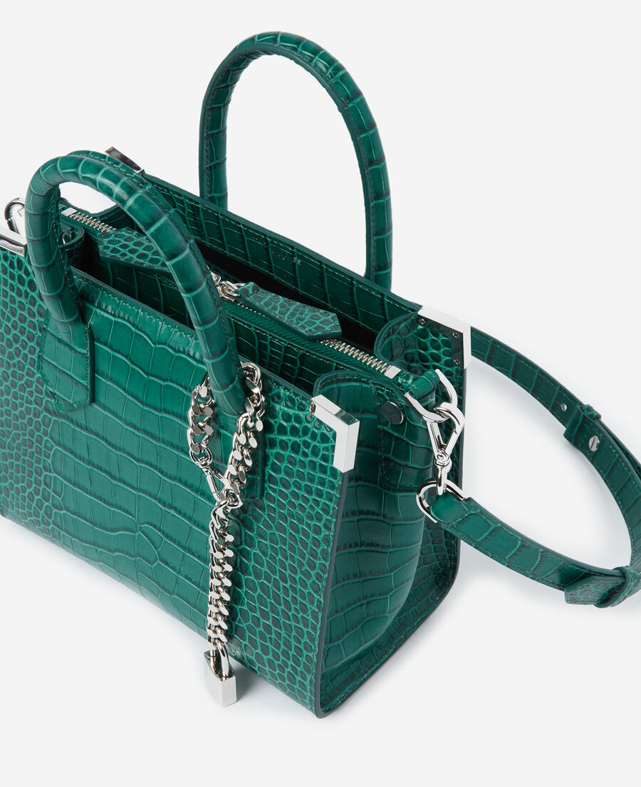 grüne lederhandtasche ming medium