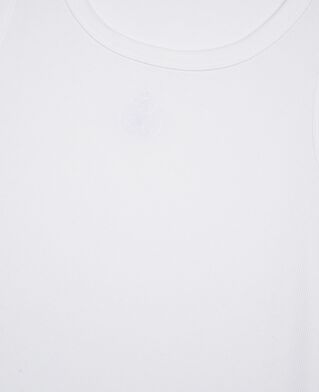 The Kooples H WHITE tank top with white coat-of-arms embroidery