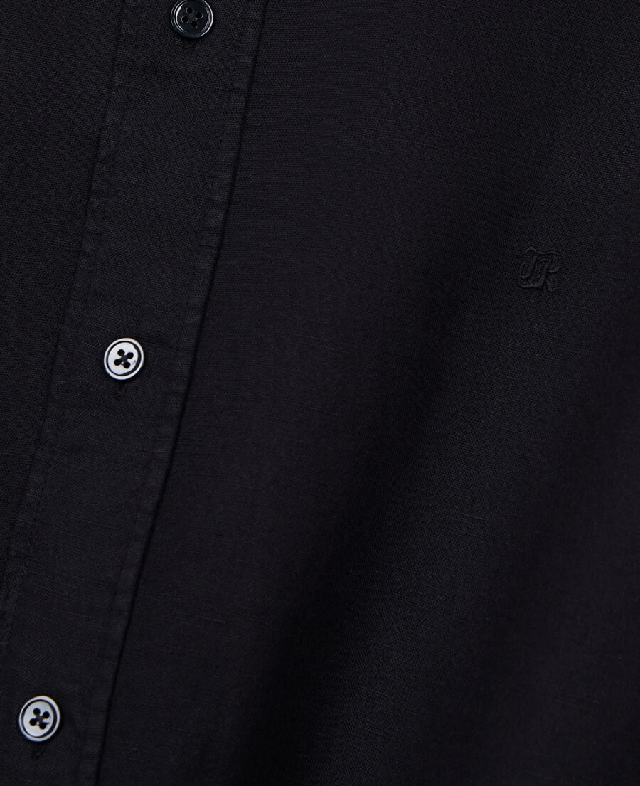 The Kooples MEN BLACK black cotton and linen shirt