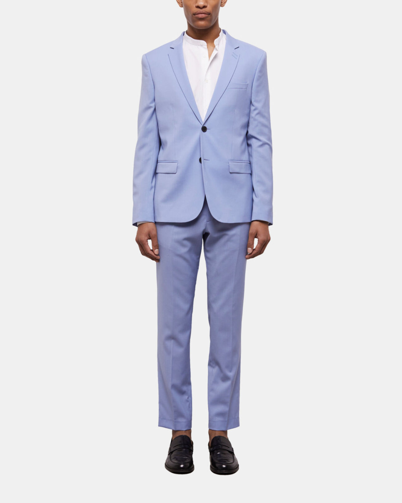 The Kooples MEN LIGHT BLUE blue end-on-end wool suit jacket
