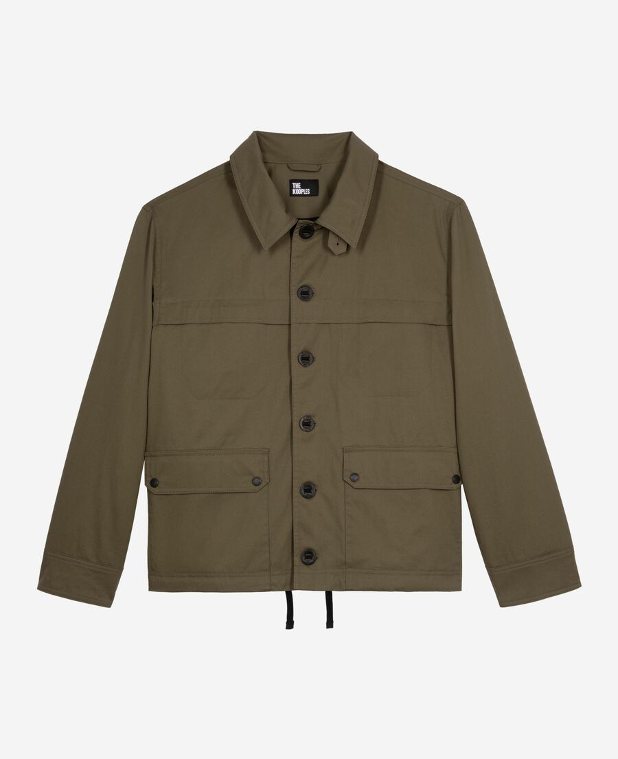 The Kooples HOMME KAKI parka courte à capuche kaki