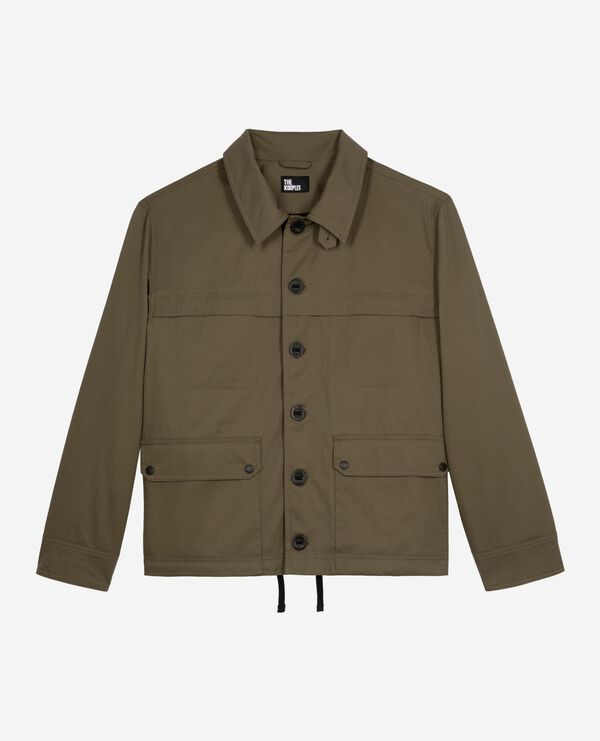 The Kooples HOMME KAKI parka courte à capuche kaki