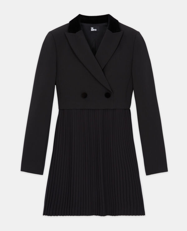 robe courte en laine noire