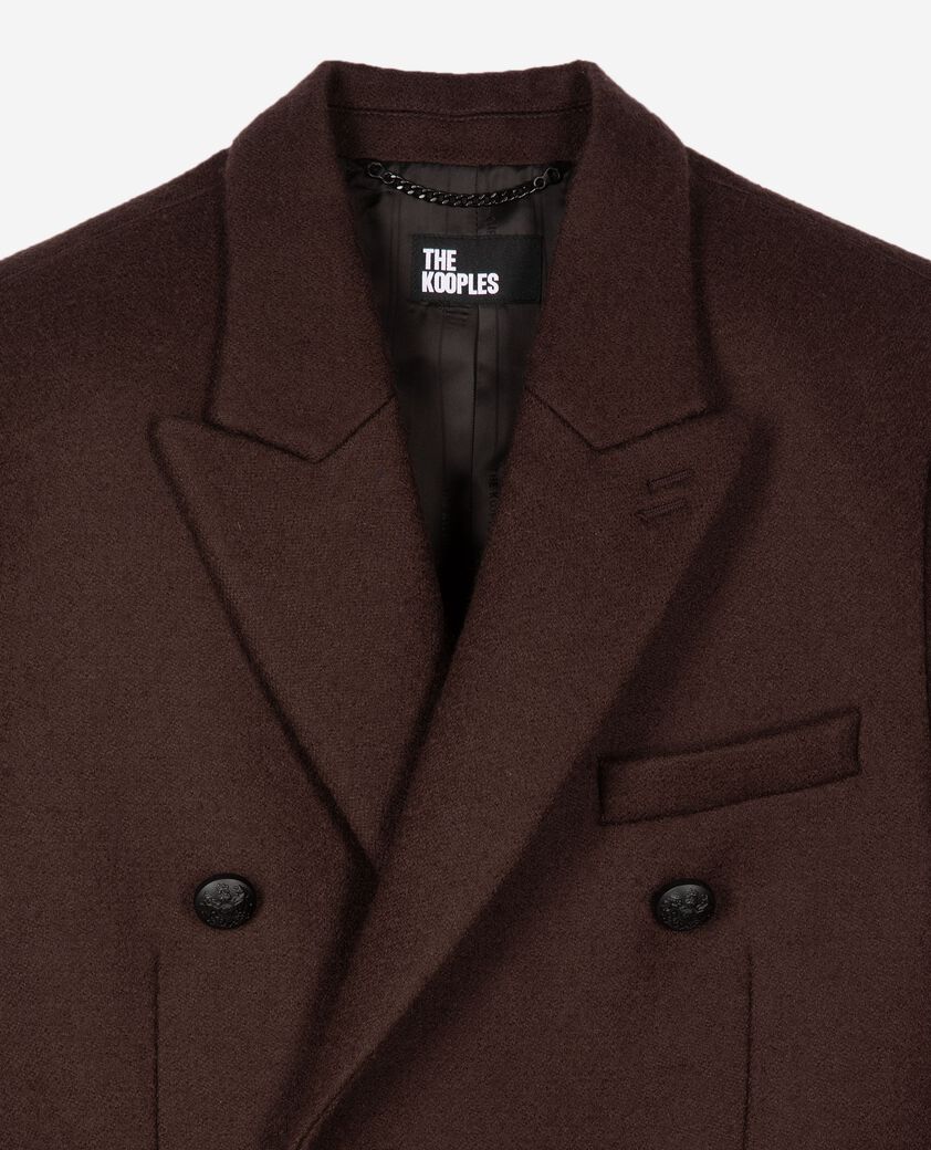 The Kooples HOMME CHOCOLATE manteau long en laine marron