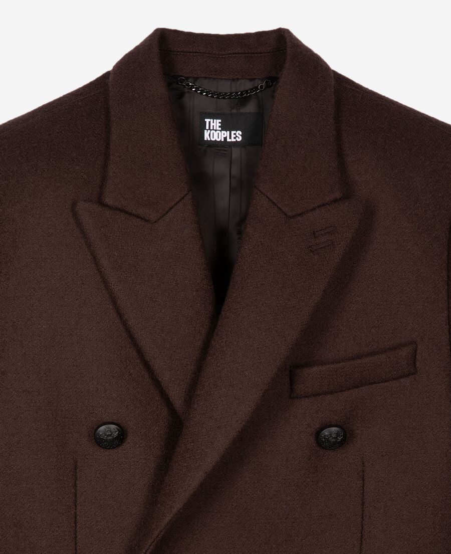 The Kooples HOMME CHOCOLATE manteau long en laine marron