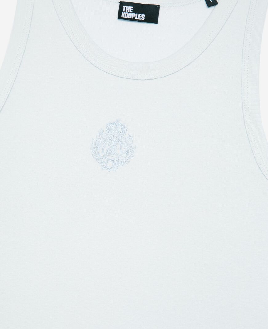 The Kooples FEMME LIGHT BLUE débardeur avec blason bleu clair