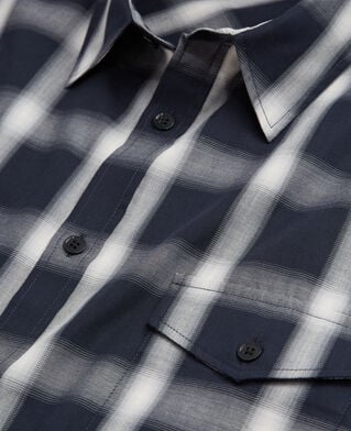 The Kooples HERREN NAVY ECRU kariertes hemd mit taschen