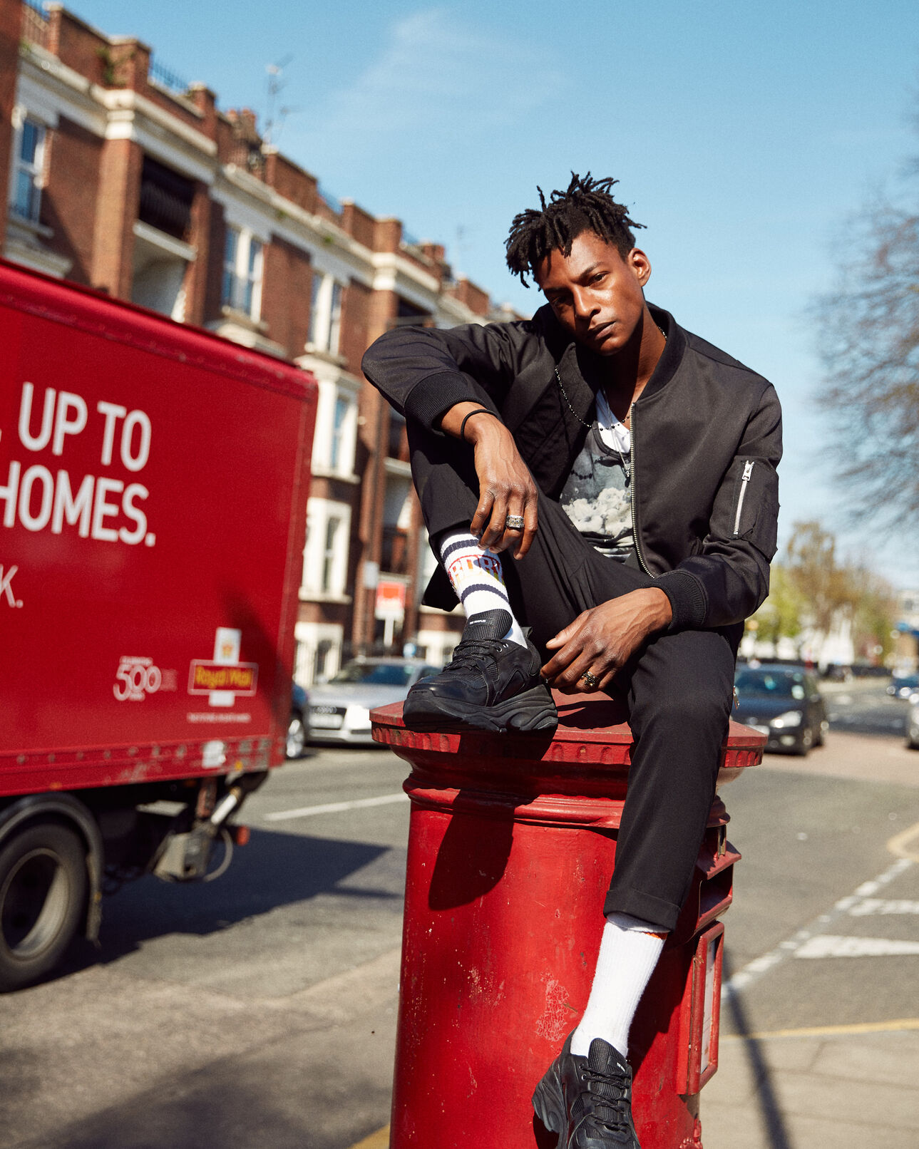 The Kooples HOMME NAVY blouson avec col cheminé et zips