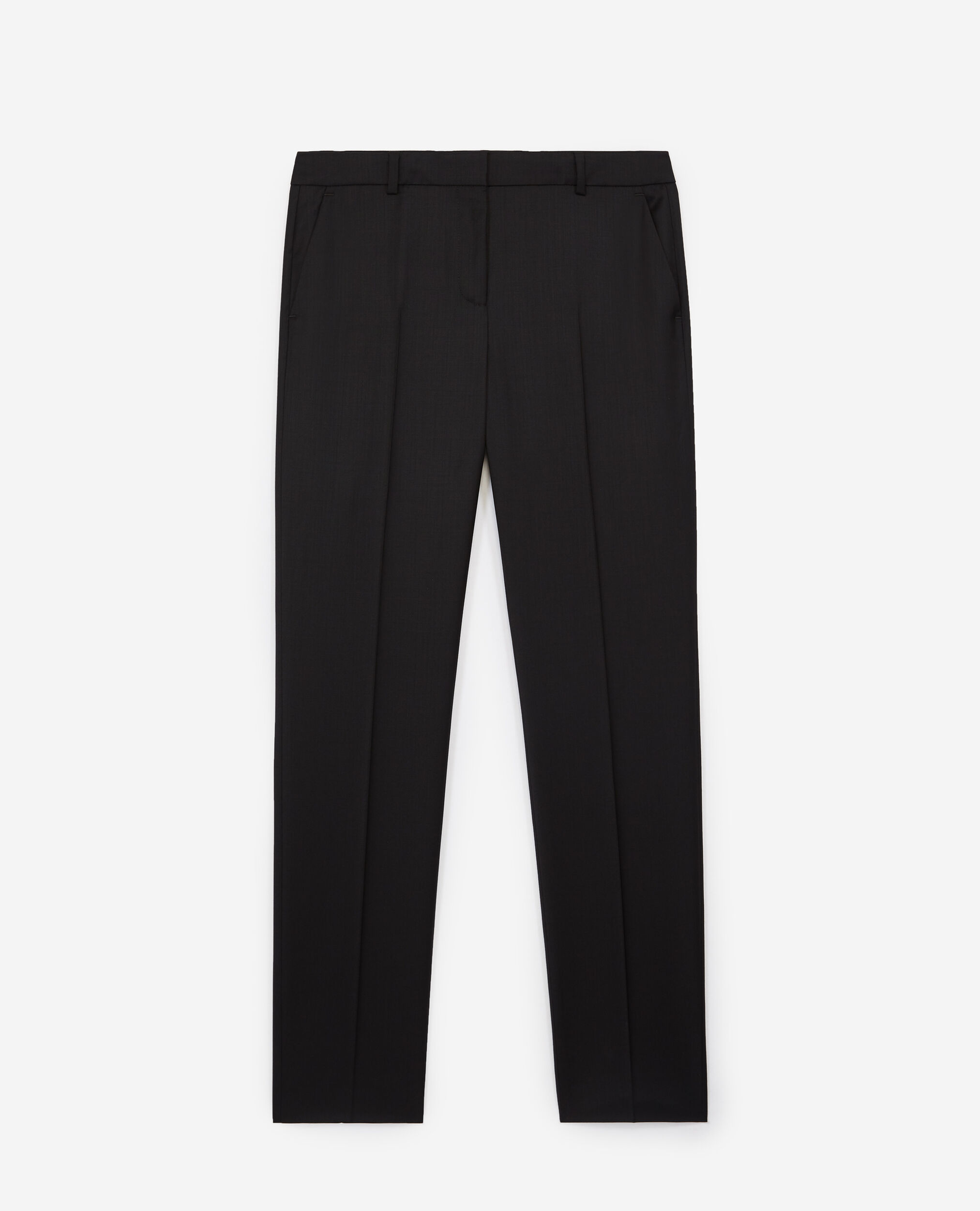 Formal flowing black trousers in wool, BLACK, hi-res image number null