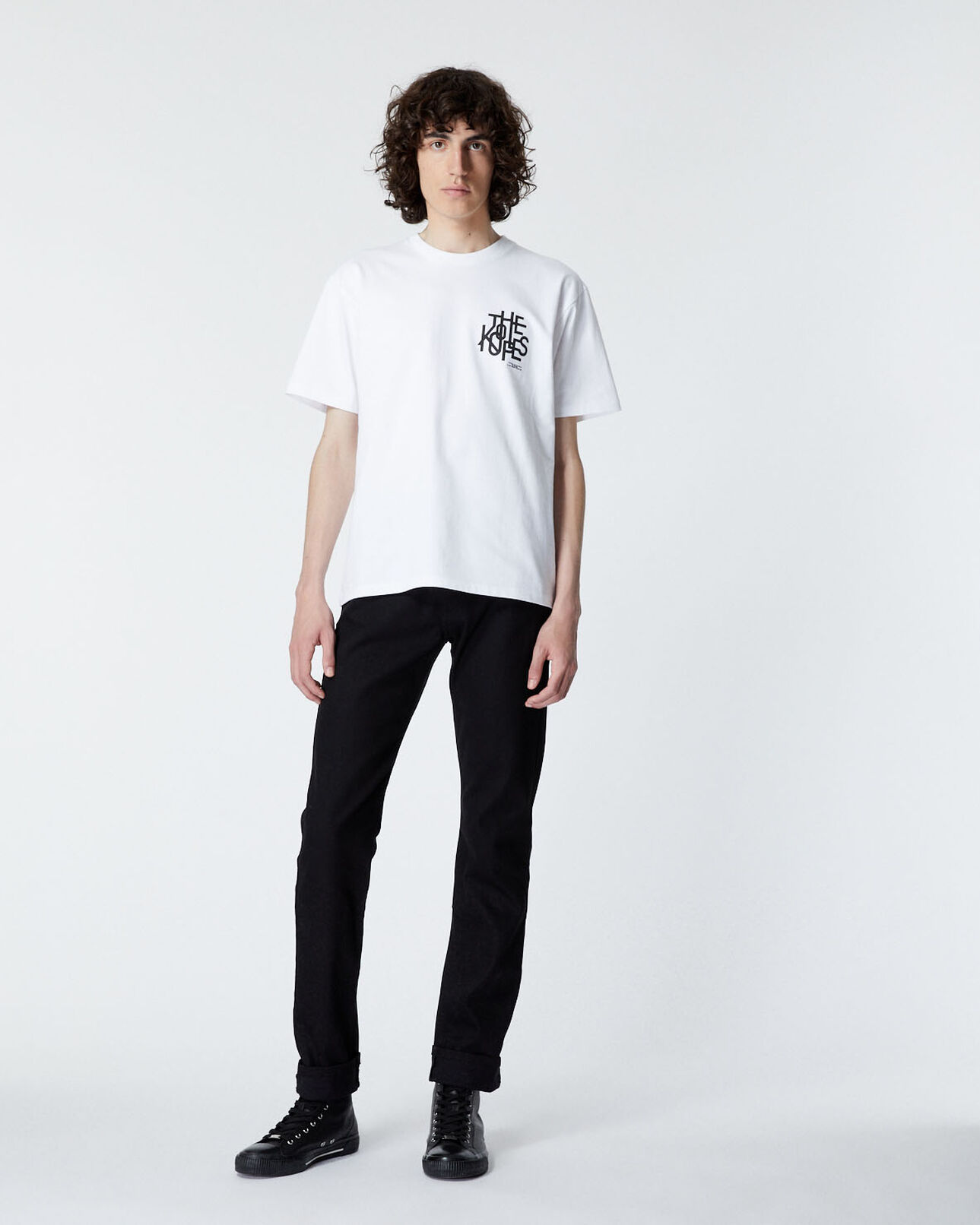 The Kooples MEN WHITE cotton white t-shirt with logo tangled up