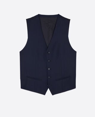 The Kooples MEN DARK NAVY navy wool button-down suit vest