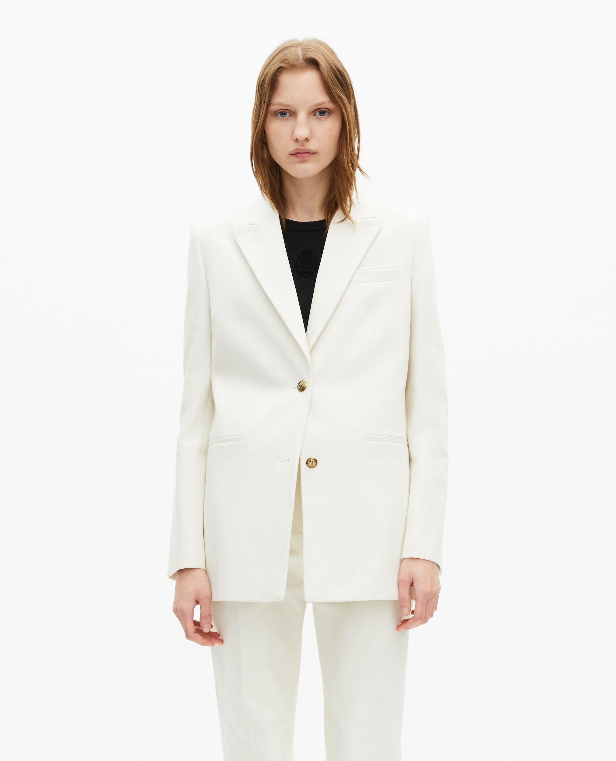 Ecru cotton suit jacket | The Kooples US