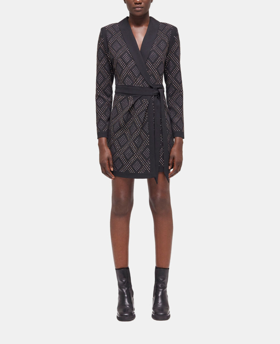 short black wrap dress