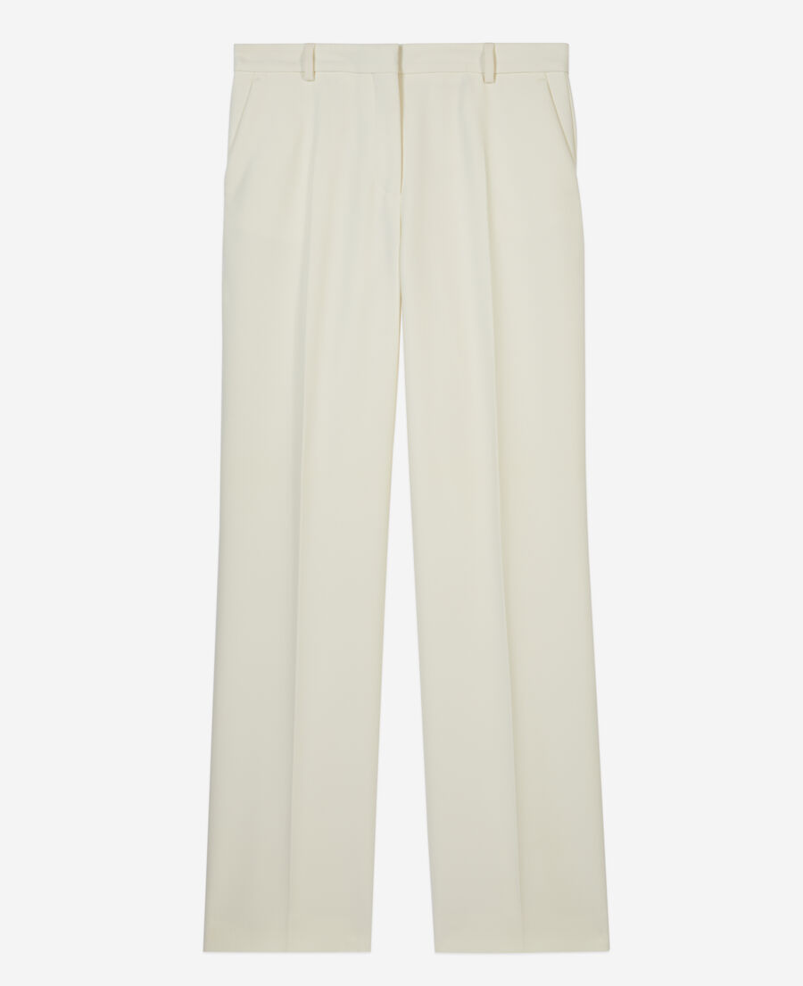 The Kooples WOMEN ECRU ecru straight-cut crepe tailored pants